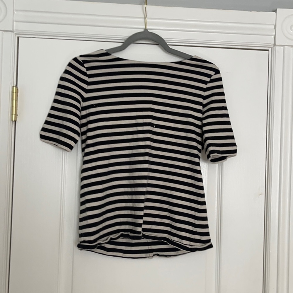 Loft black and white striped shirt